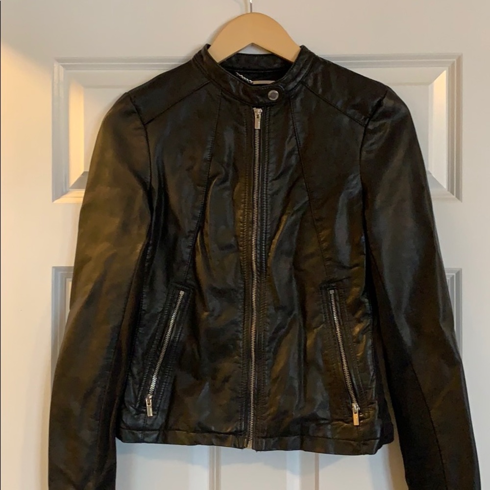 Express “Black Rivet” Faux Leather Jacket
